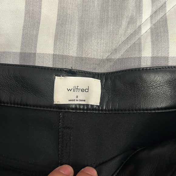 Wilfred the Melina pants high waisted faux leather‎ women’s size 8 black color - Picture 2 of 6